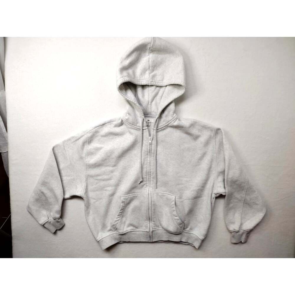 BP. Nordstrom Grey Heather Cropped Zip Up Fleece Hoodie - Size M